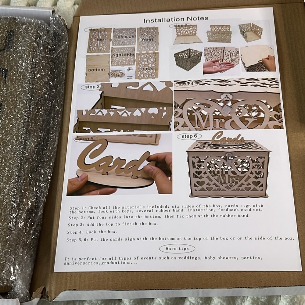 Great Lakes Memories Dark brown card box,weddings,parties. Open for display. NWT